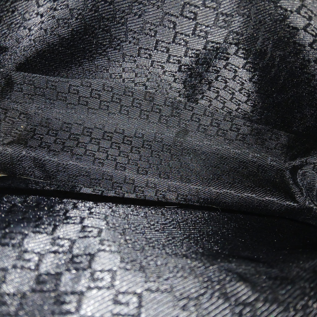 GUCCI Vintage Brown Canvas Tote Bag with Patent Leather Trim, Front Pocket