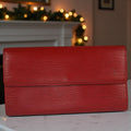 Louis Vuitton Red Epi Leather Sarah Long Wallet - Date code: CA1915