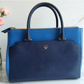 MCM Saffiano Leather Handbag Two-Tone Blue