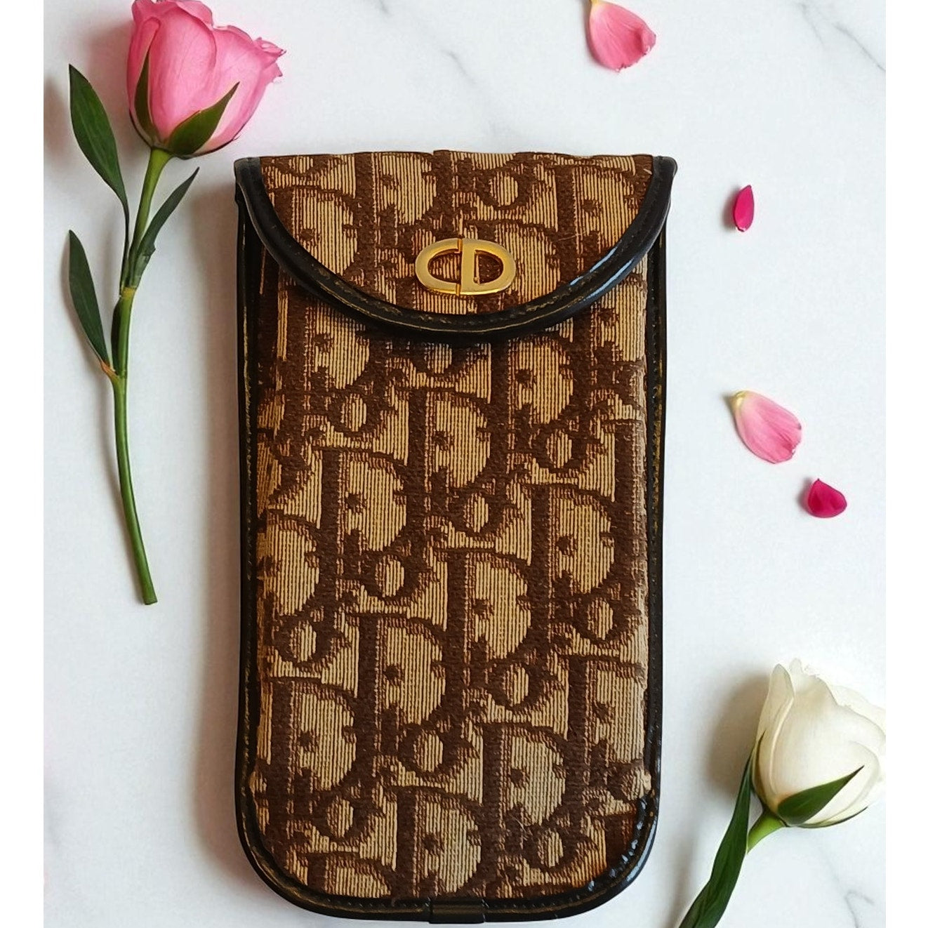 Christian Dior - Lady Dior Vintage Eyeglass Case in Brown & Tan