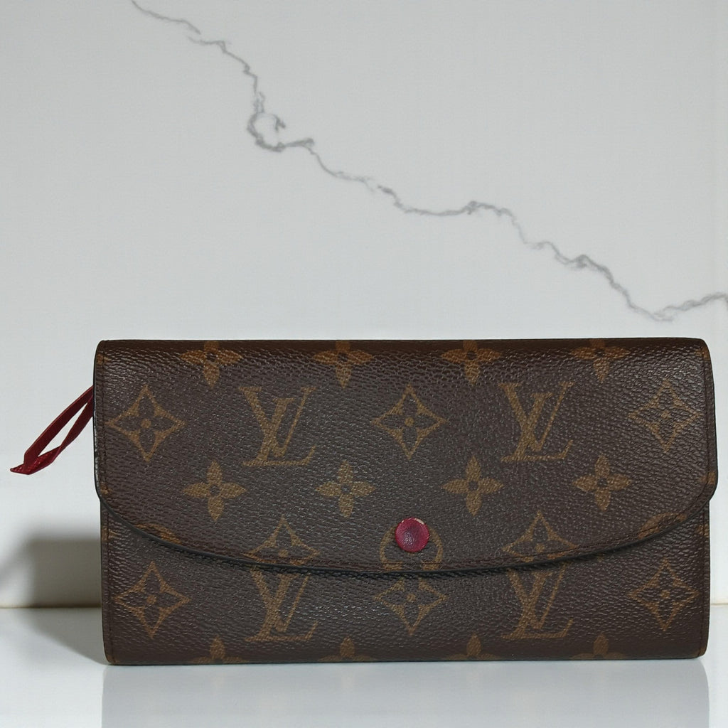 Louis Vuitton Emilie Monogram Canvas Fuchsia Leather Wallet