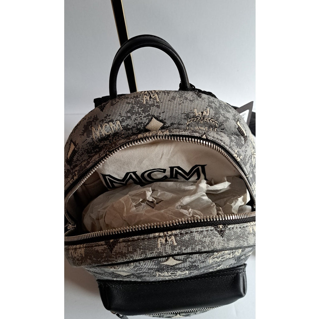 NWT - AUTH MCM Vintage Jacquard Monogram Logo Jacquard Backpack Mini