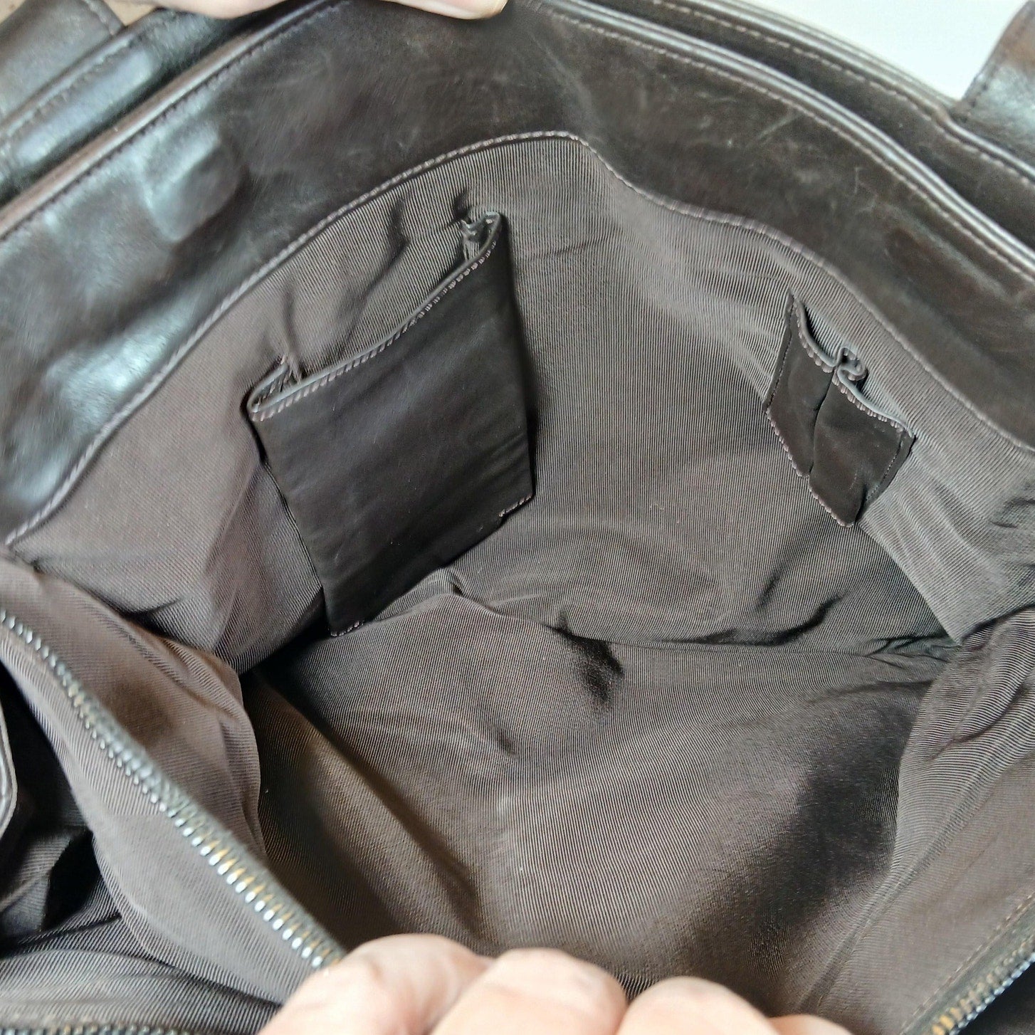 CHANEL Brown Coco Mark Lambskin Leather Tote Business Bag