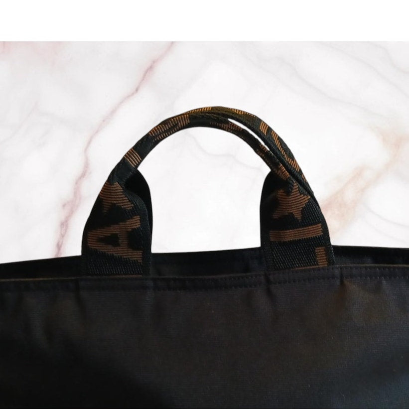 Fendi Mini Roma Black Canvas Tote Bag Vintage