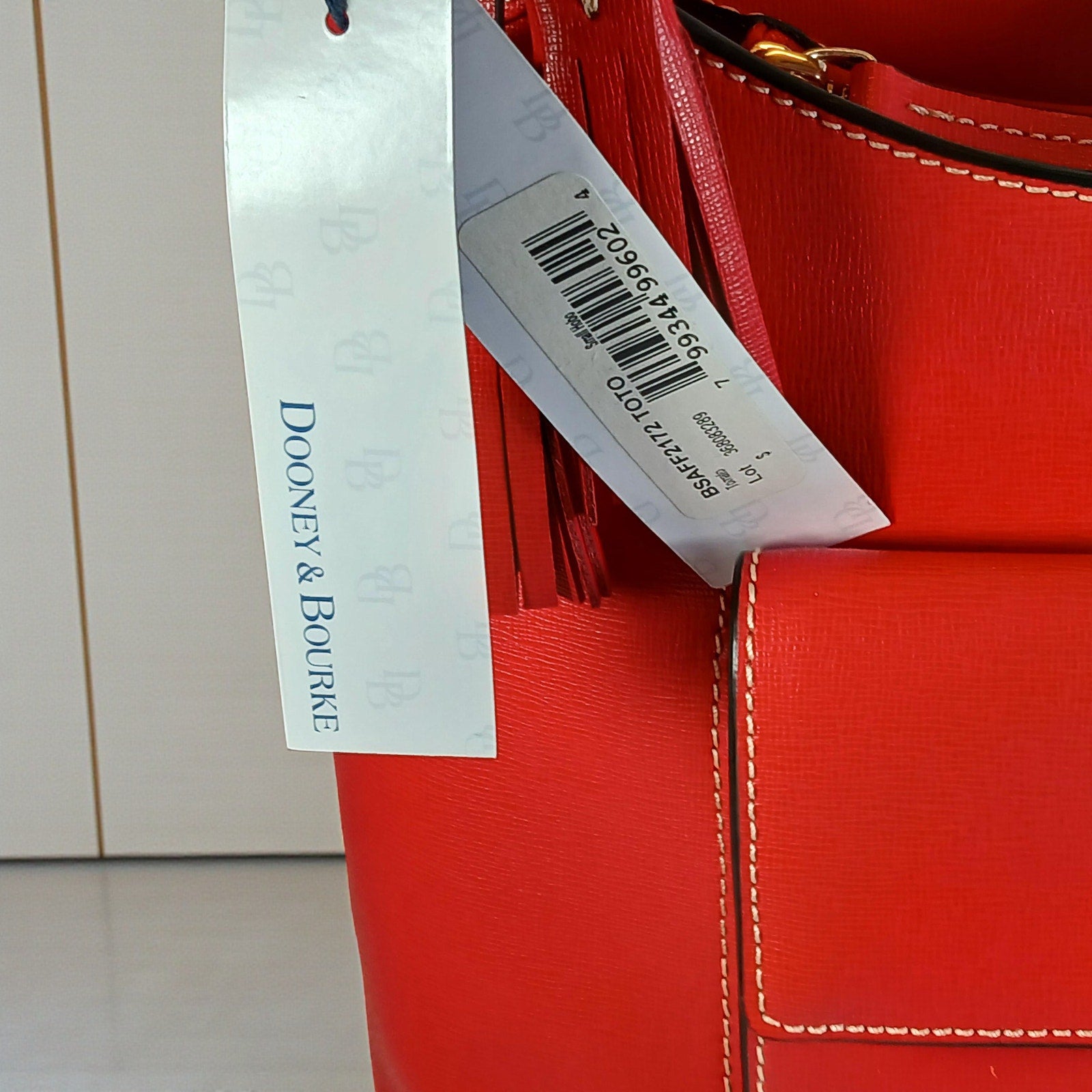 Dooney & Bourke Red Saffiano Leather Hobo Bag w/ Dust Bag NWT