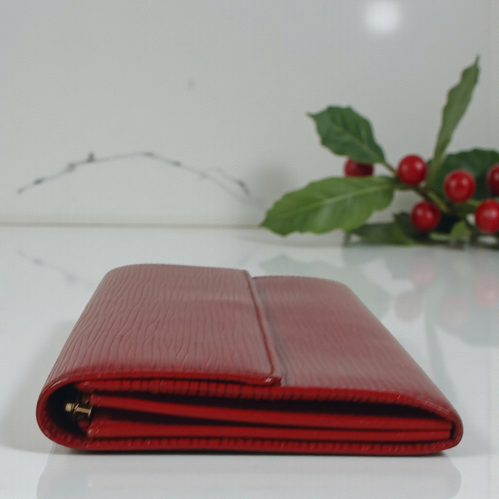 Louis Vuitton Red Epi Leather Sarah Long Wallet - Date code: CA1915