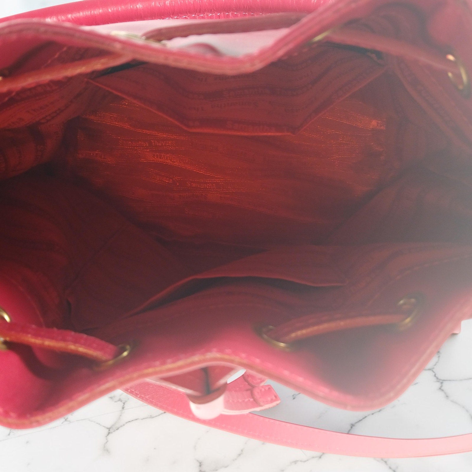 Samantha Thavasa Athel Fleury Red Leather 2Way Shoulder Handbag Miranda Collect