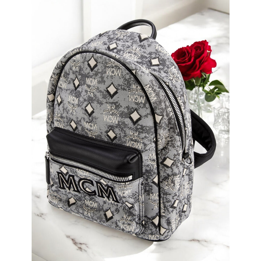 NWT - AUTH MCM Vintage Jacquard Monogram Logo Jacquard Backpack Mini
