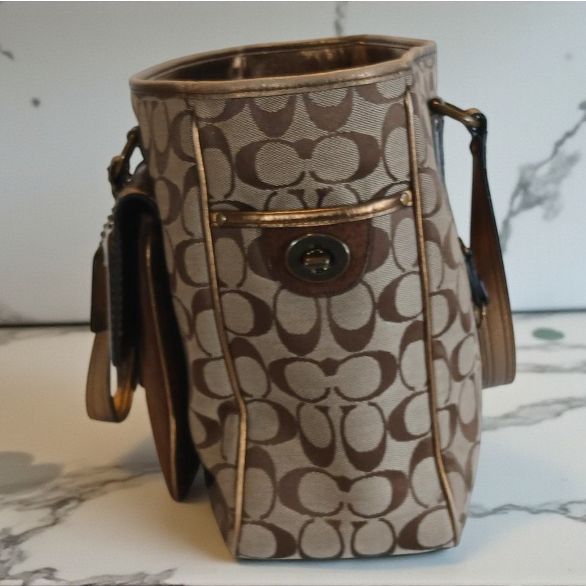 Coach Signature Canvas/Leather Vintage Tote - Rare!