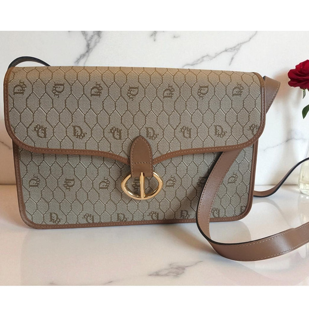 Christian Dior - Beige Honeycomb Crossbody Bag
