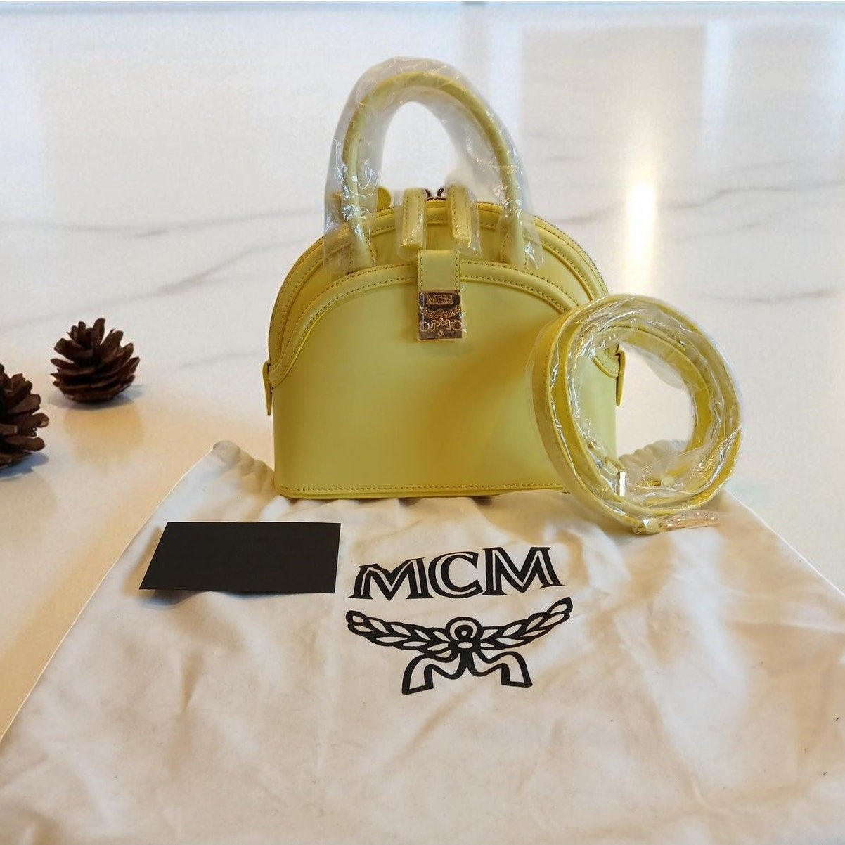 NWT - MCM Small Authentic Anna Leather Tote in Yellow