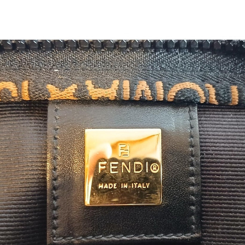 Fendi Mini Roma Black Canvas Tote Bag Vintage