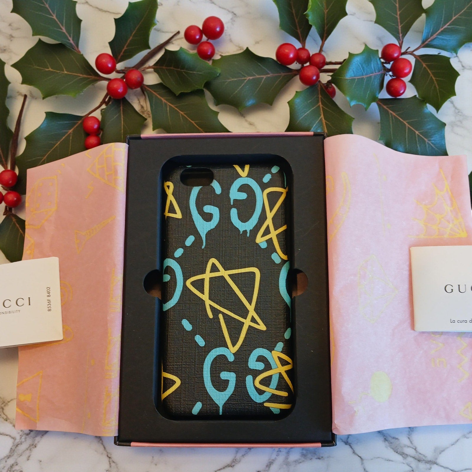 Gucci Ghost iPhone 6 Graffiti Black-Multi Case NIB Authentic