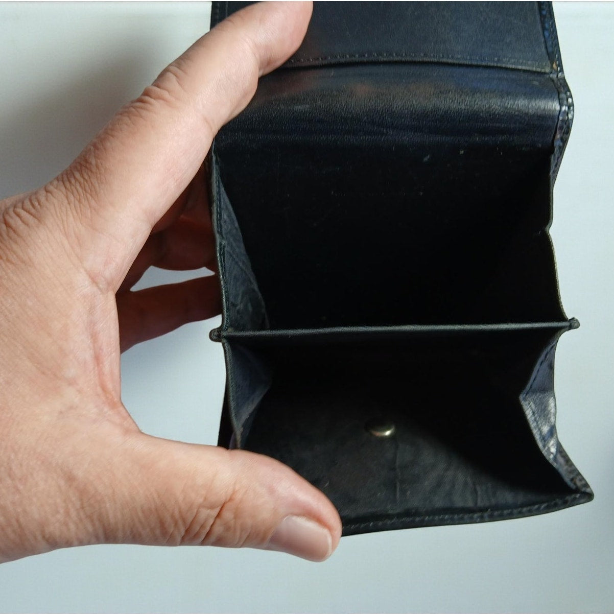 Chanel Patent Leather Black Trifold Compact Wallet