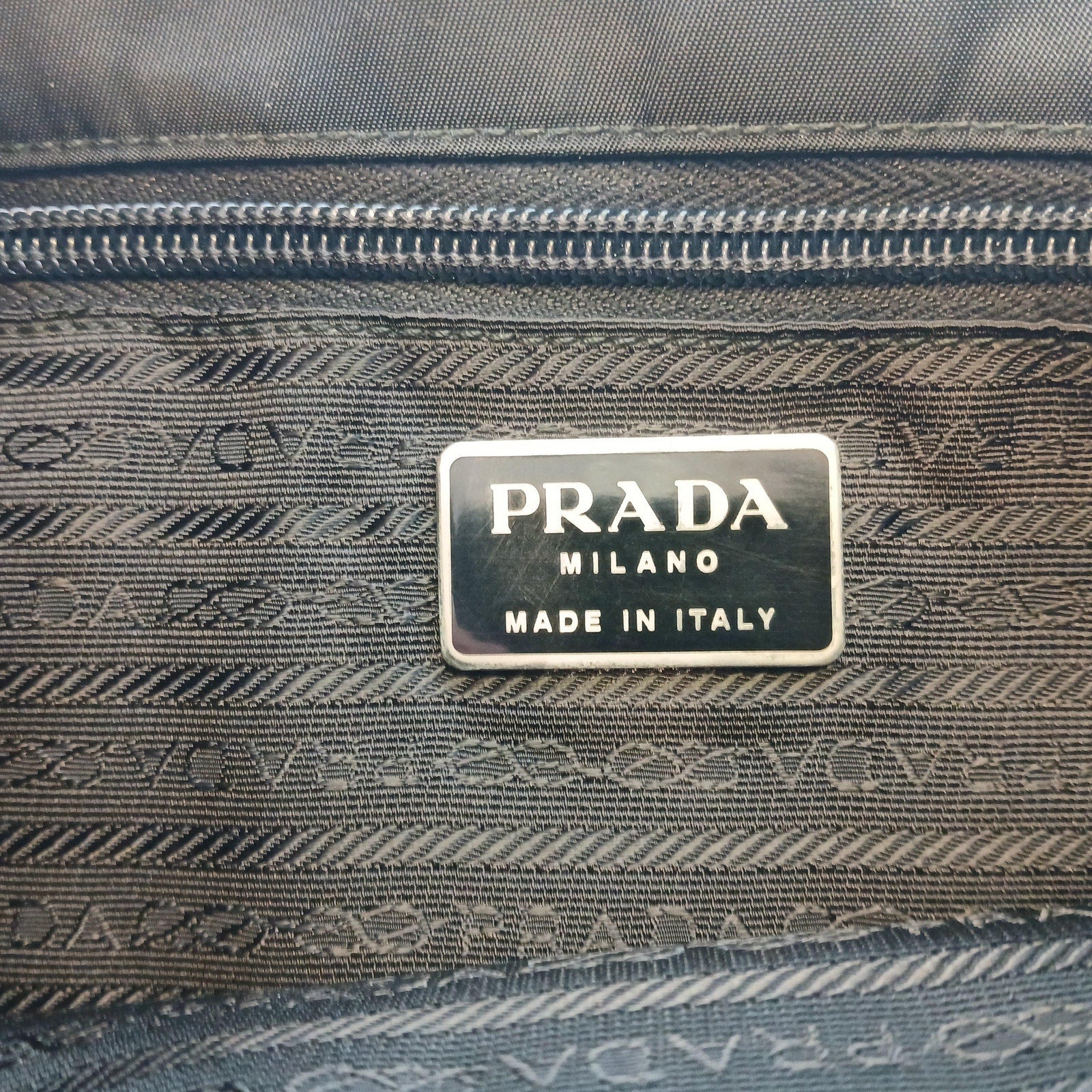 Prada Nylon Tessuto Triangle Logo Tote Bag Black