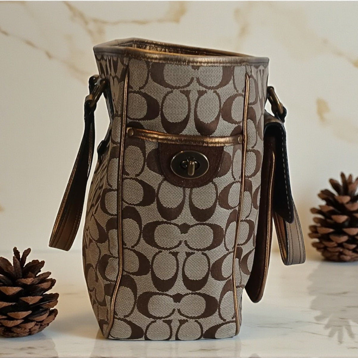 Coach Signature Canvas/Leather Vintage Tote - Rare!