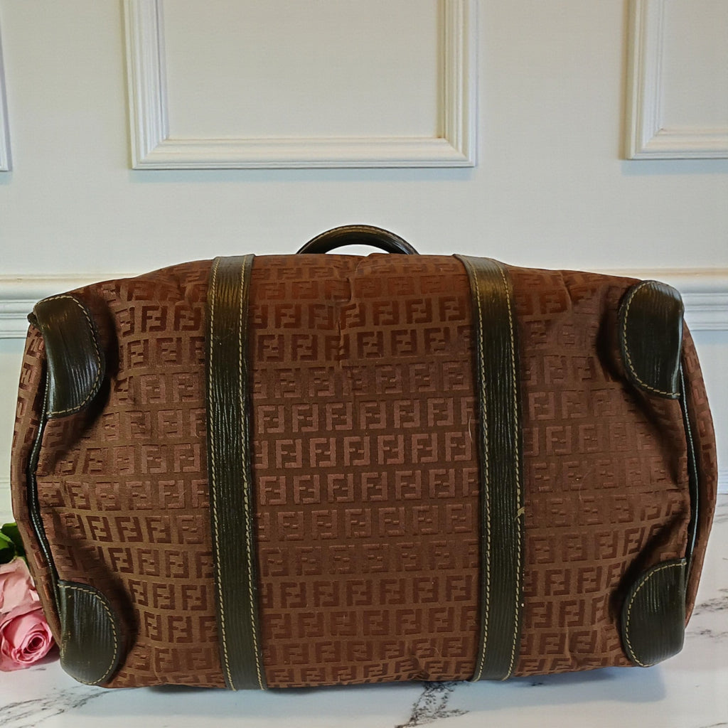 Fendi Vintage Zucca Boston Duffle Bag