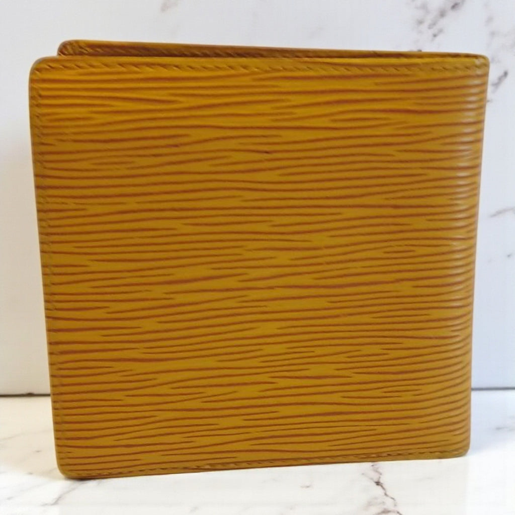 Louis Vuitton Marco Epi Leather Bifold Wallet Yellow