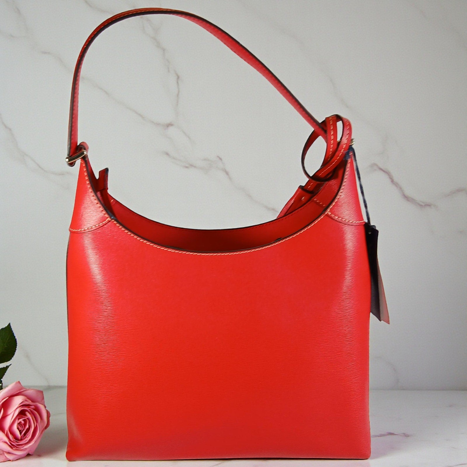 Dooney & Bourke Red Saffiano Leather Hobo Bag w/ Dust Bag NWT