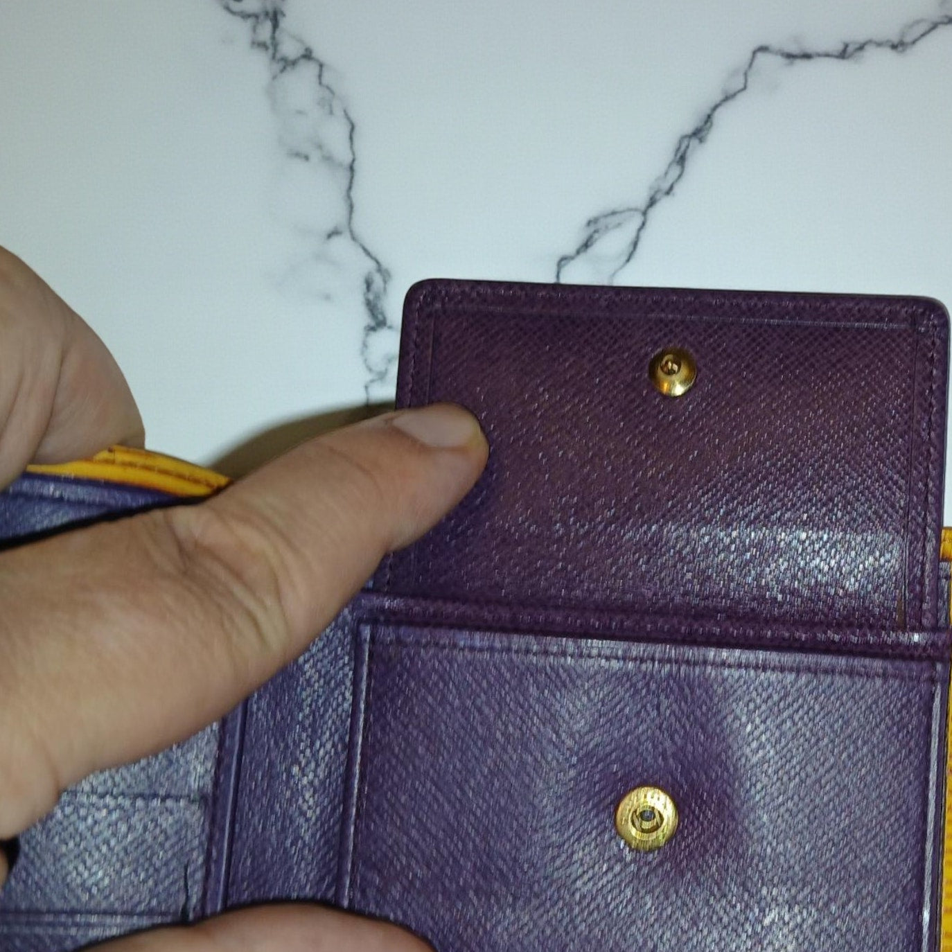Louis Vuitton Marco Epi Leather Bifold Wallet Yellow