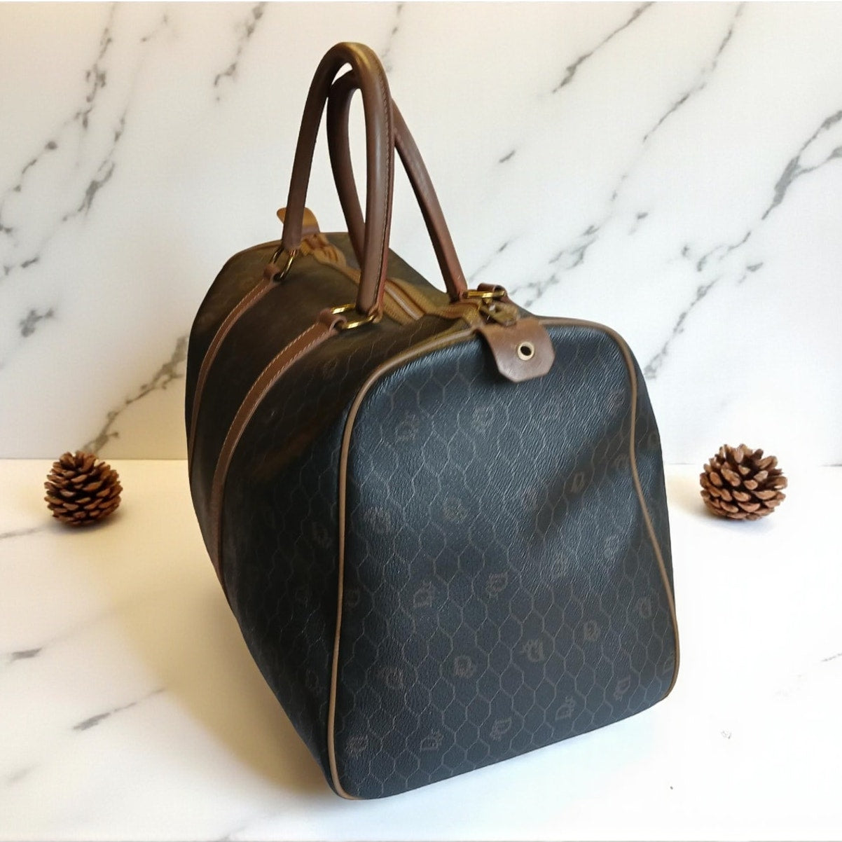 Christian Dior Honeycomb Boston Medium Travel Bag