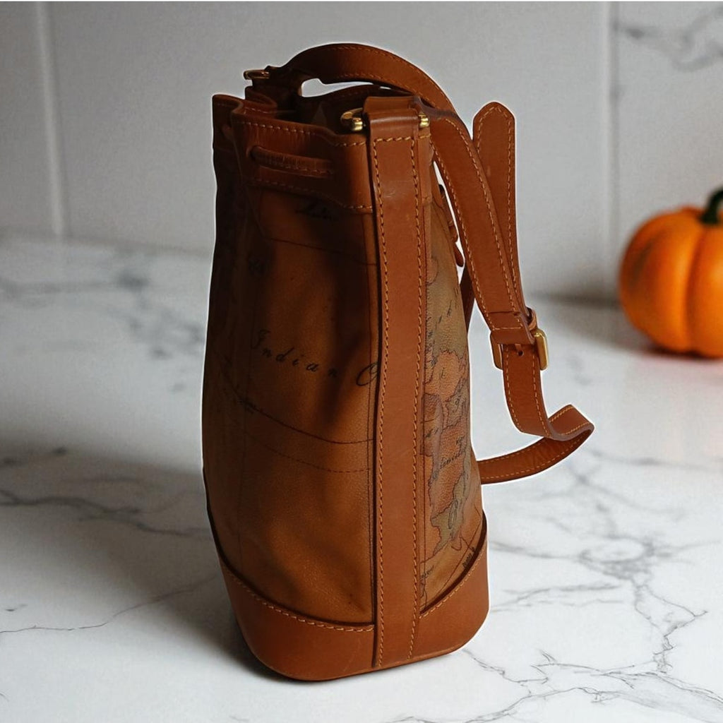 Authentic Alviero Martini Classe World Map Bucket Bag