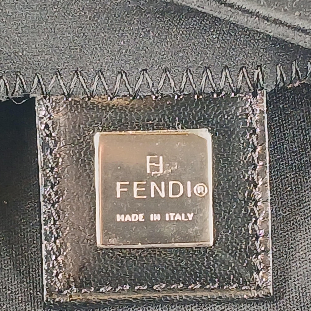 Fendi Mamma Black Neoprene Baguette Vintage Shoulder Bag