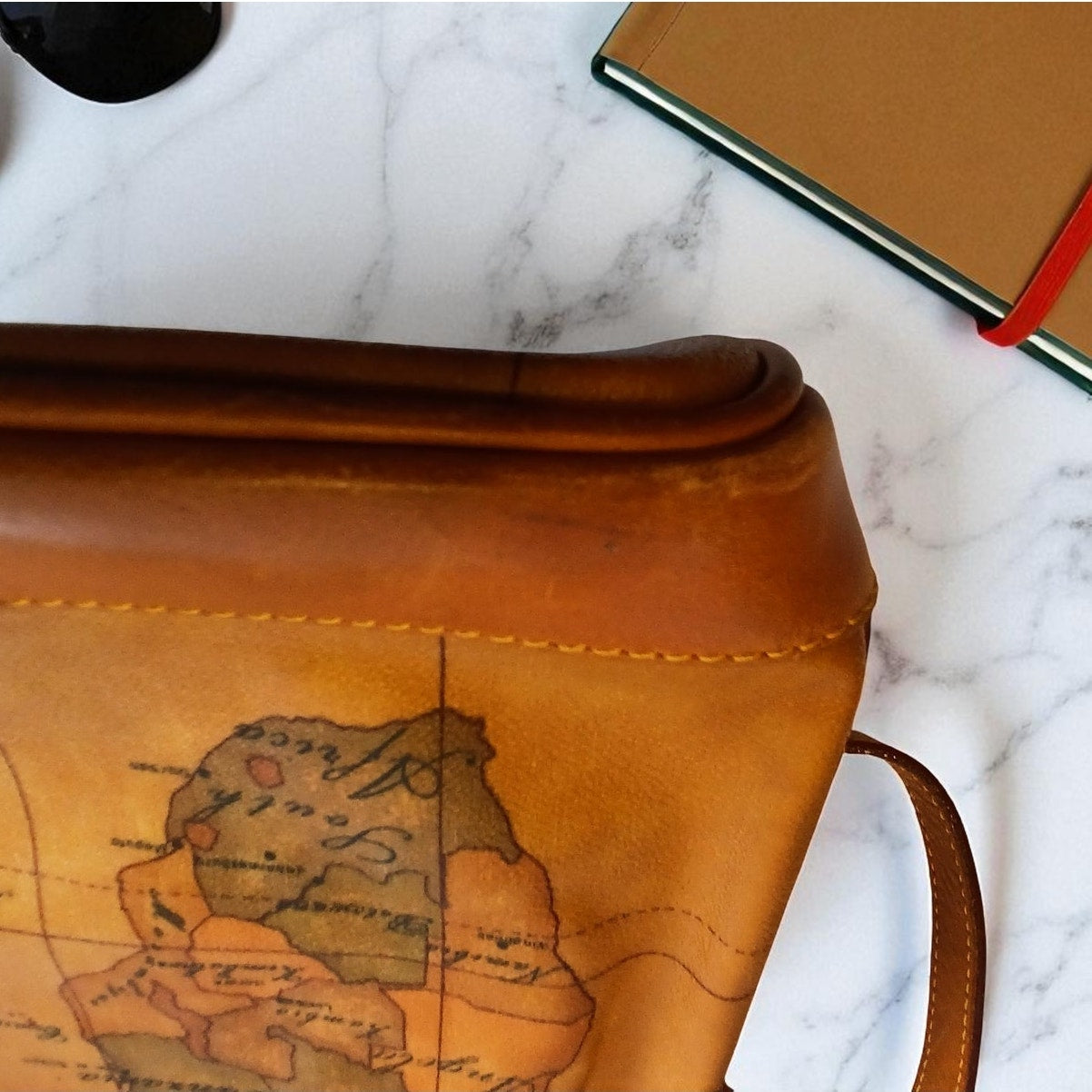 Authentic Alviero Martini Classe World Map Bucket Bag