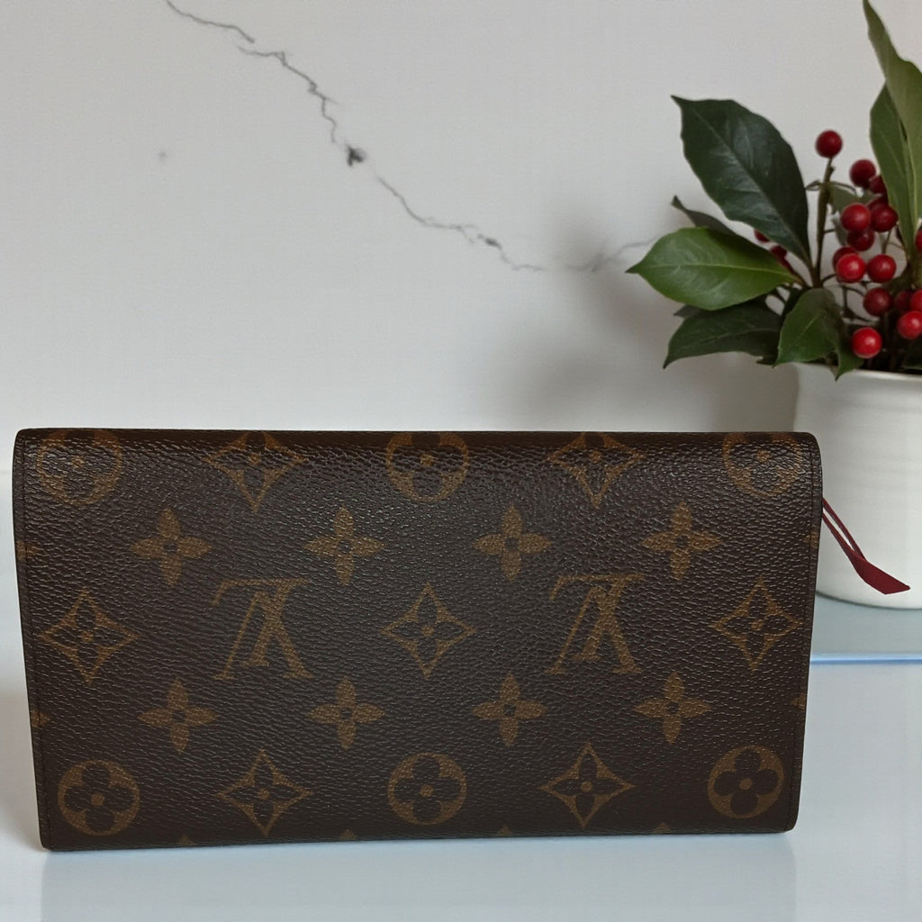 Louis Vuitton Emilie Monogram Canvas Fuchsia Leather Wallet