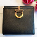 Salvatore Ferragamo Black Leather Bifold Wallet