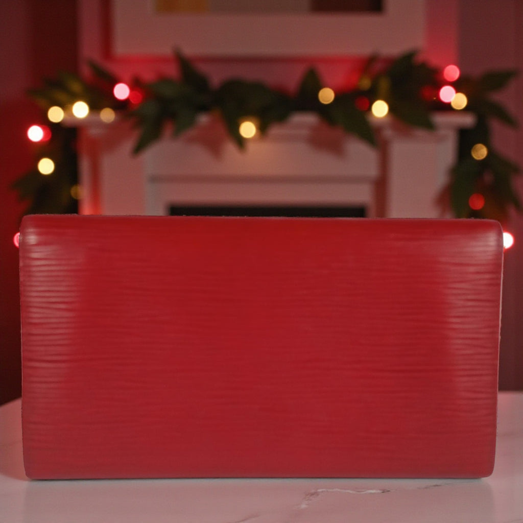 Louis Vuitton Red Epi Leather Sarah Long Wallet - Date code: CA1915