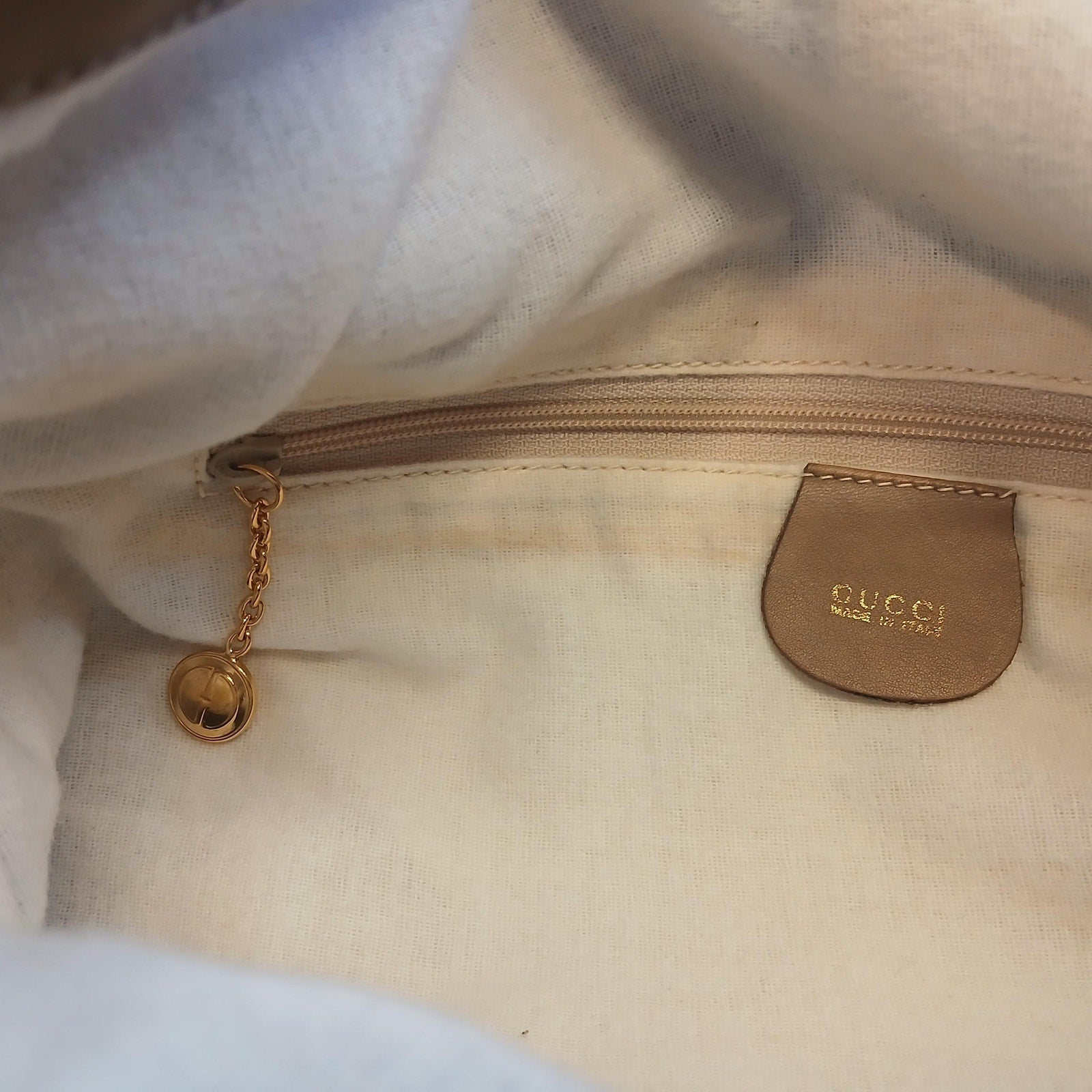 GUCCI Bamboo Shoulder/Hand Bag Leather Brown Gold