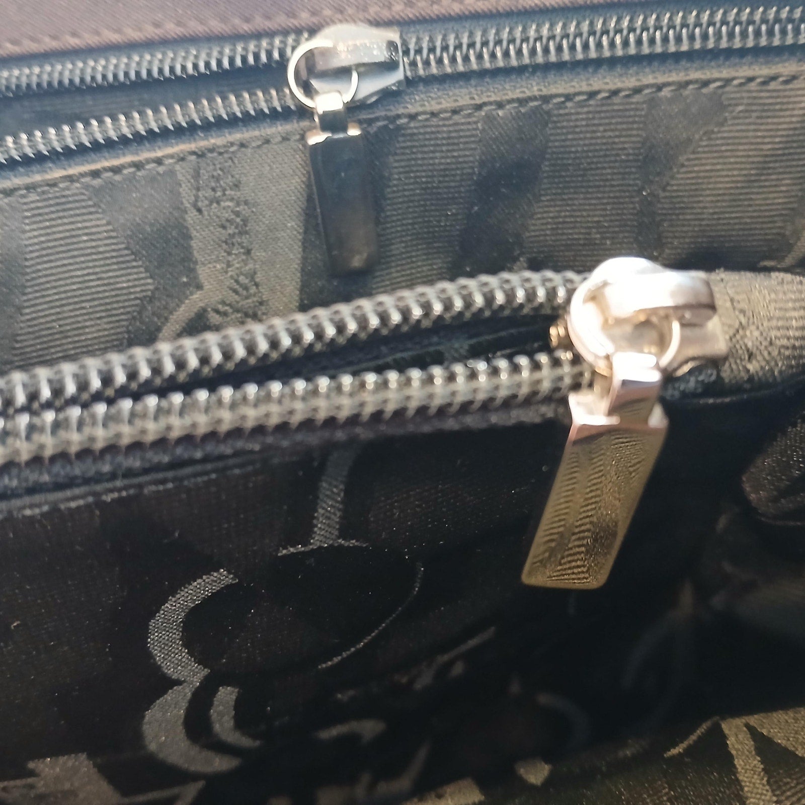 Salvatore Ferragamo Vala Tote in Brown Canvas with Logo Chain Strap