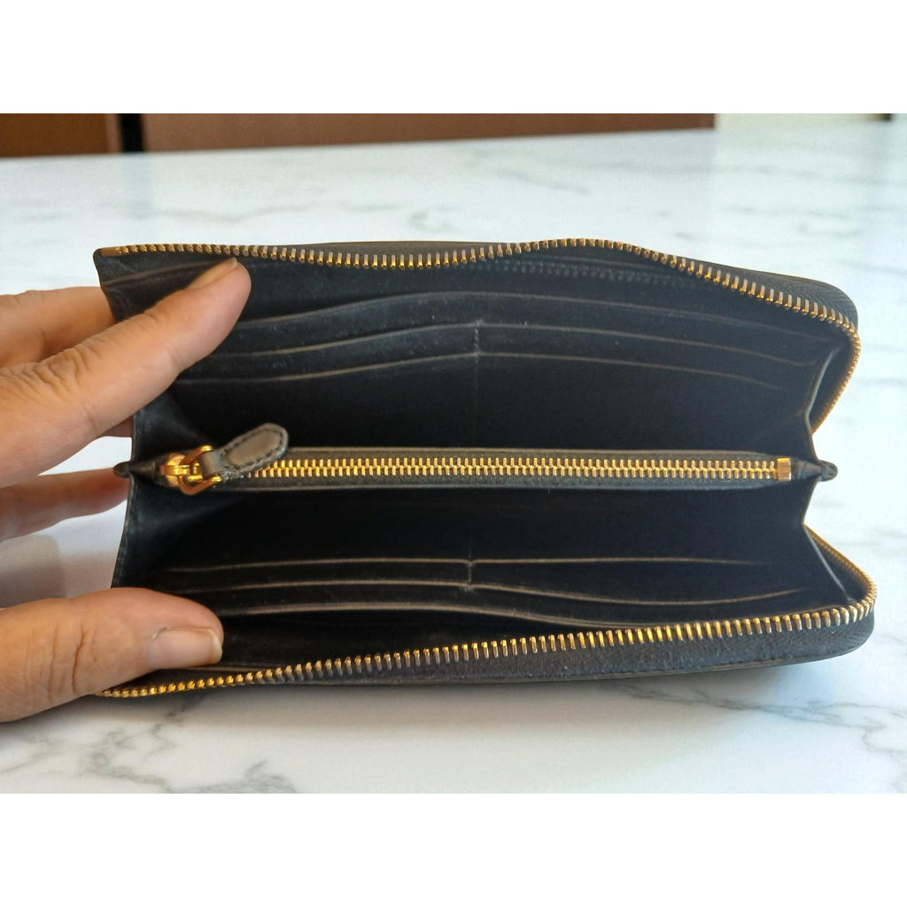 Prada Tessuto Nylon Quilted Zip Around Wallet in Black