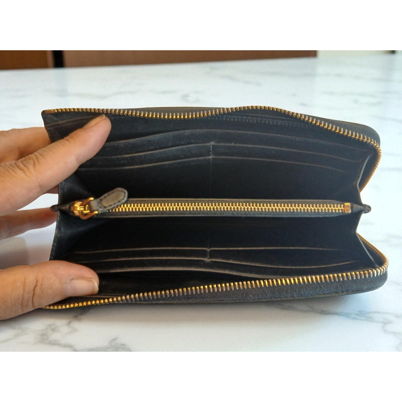 Prada Tessuto Nylon Quilted Zip Around Wallet in Black