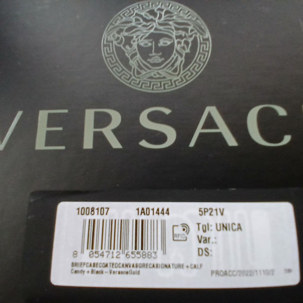 Versace La Greca Signature Coated Canvas Leather Crossbody Bag Pink/Black