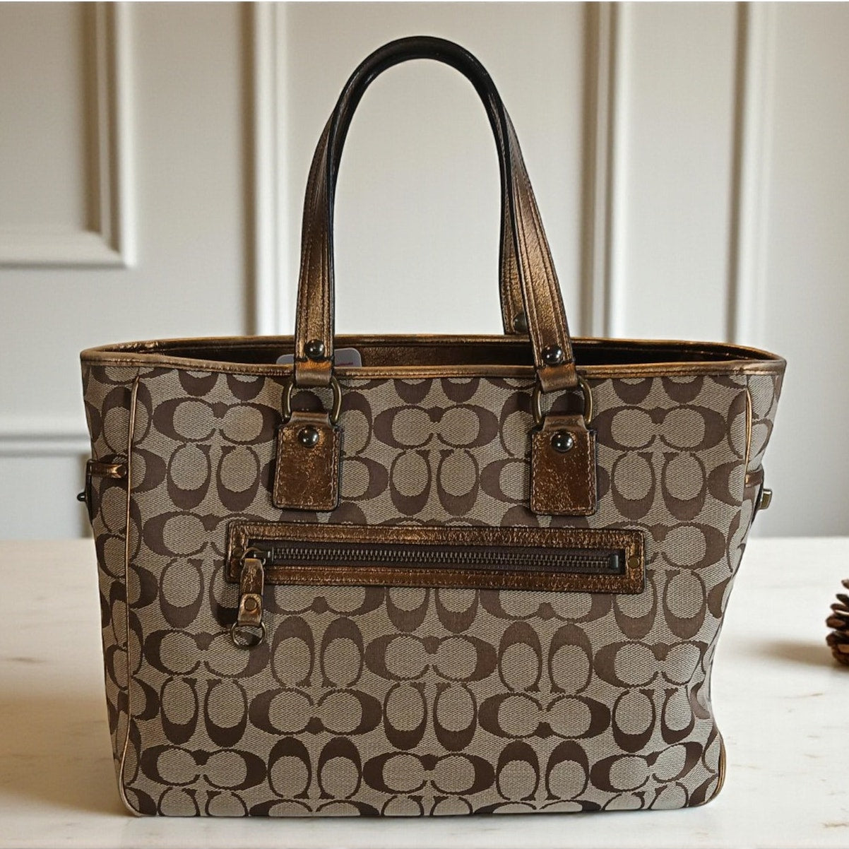 Coach Signature Canvas/Leather Vintage Tote - Rare!