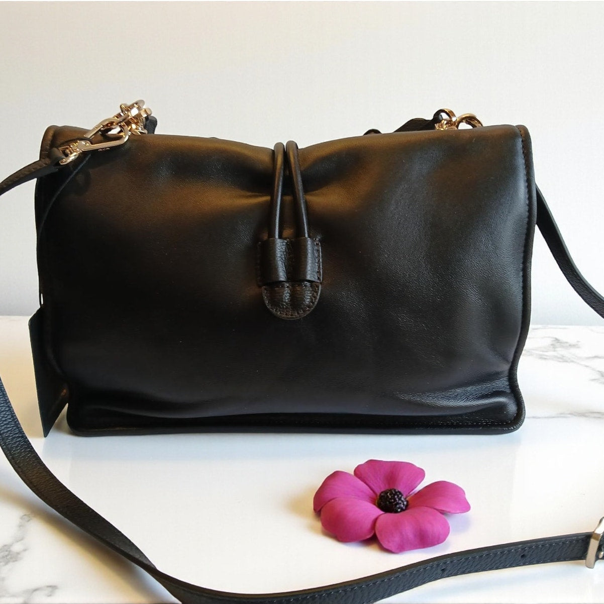NWT MCM Limited Collection Medium Floral Appliqué Leather Shoulder/Crossbody Bag
