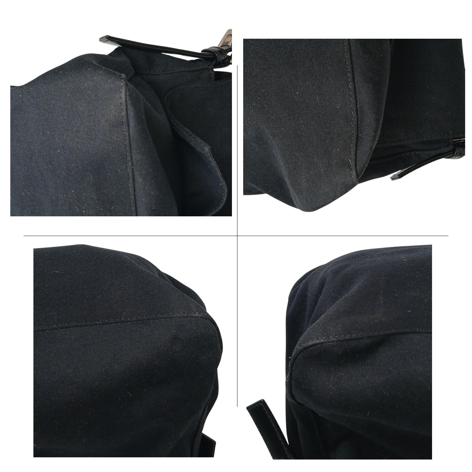 Fendi Mamma Black Neoprene Baguette Vintage Shoulder Bag
