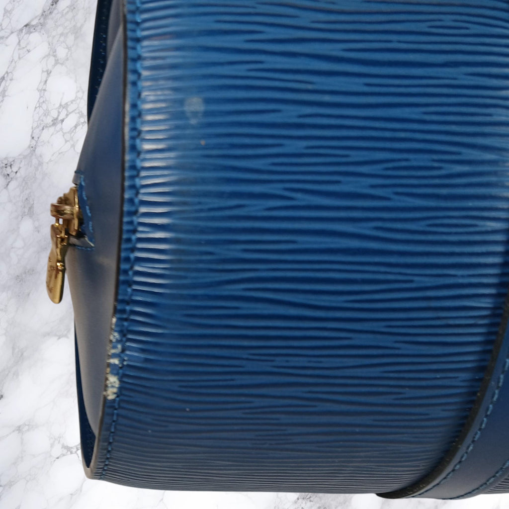 Louis Vuitton Soufflot Mother-&-Child Epi Leather Vintage Barrel Bag Toledo Blue