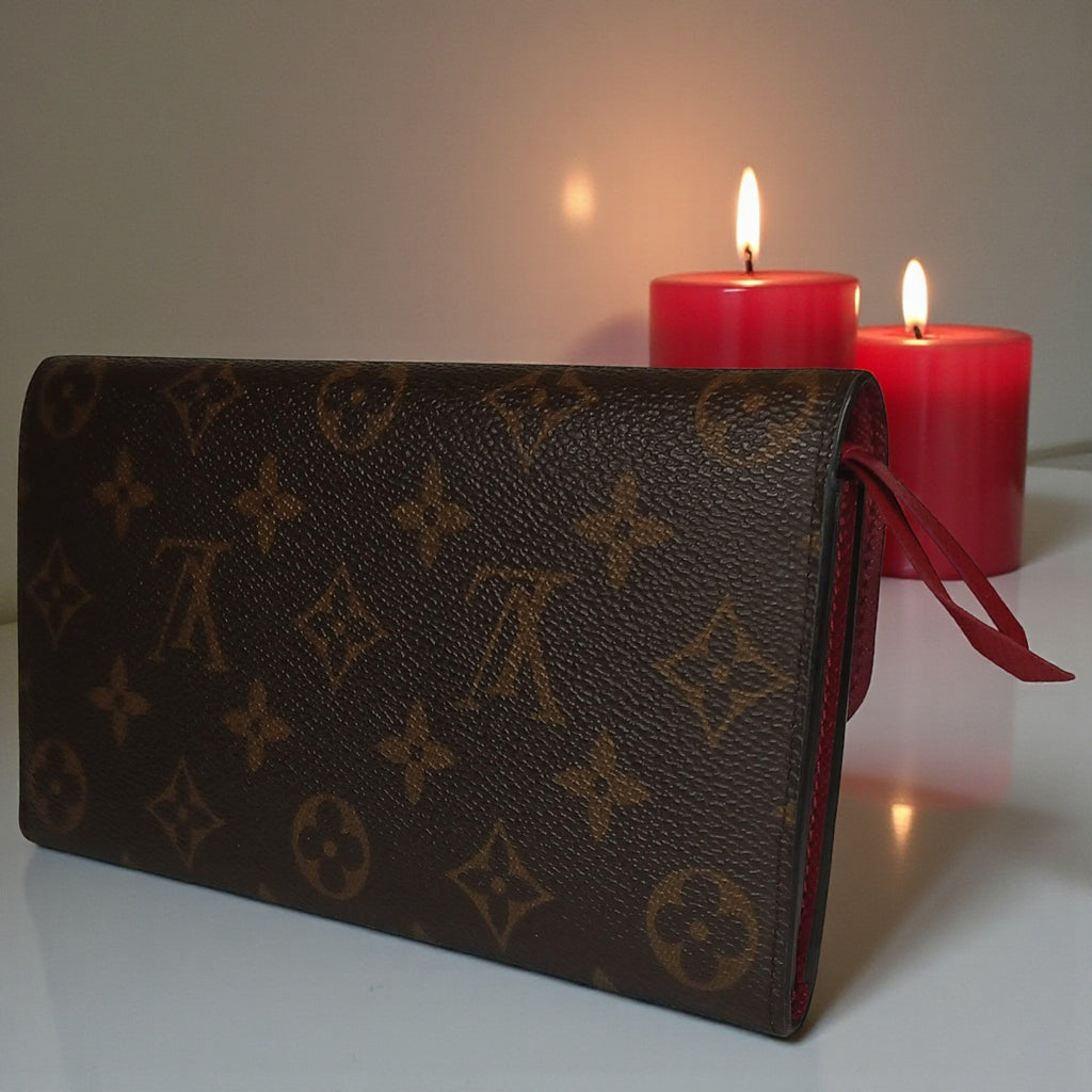 Louis Vuitton Emilie Monogram Canvas Fuchsia Leather Wallet