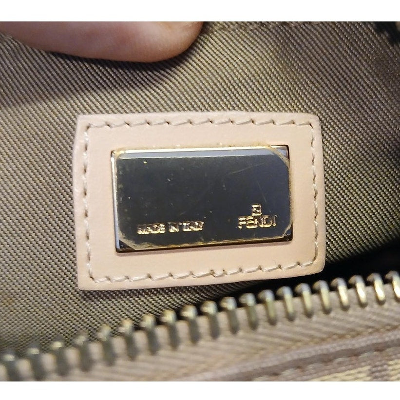 Fendi Zucchino Mini Boston Pink Handbag Pre-owned
