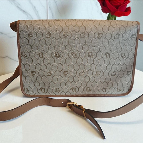 Christian Dior - Beige Honeycomb Crossbody Bag