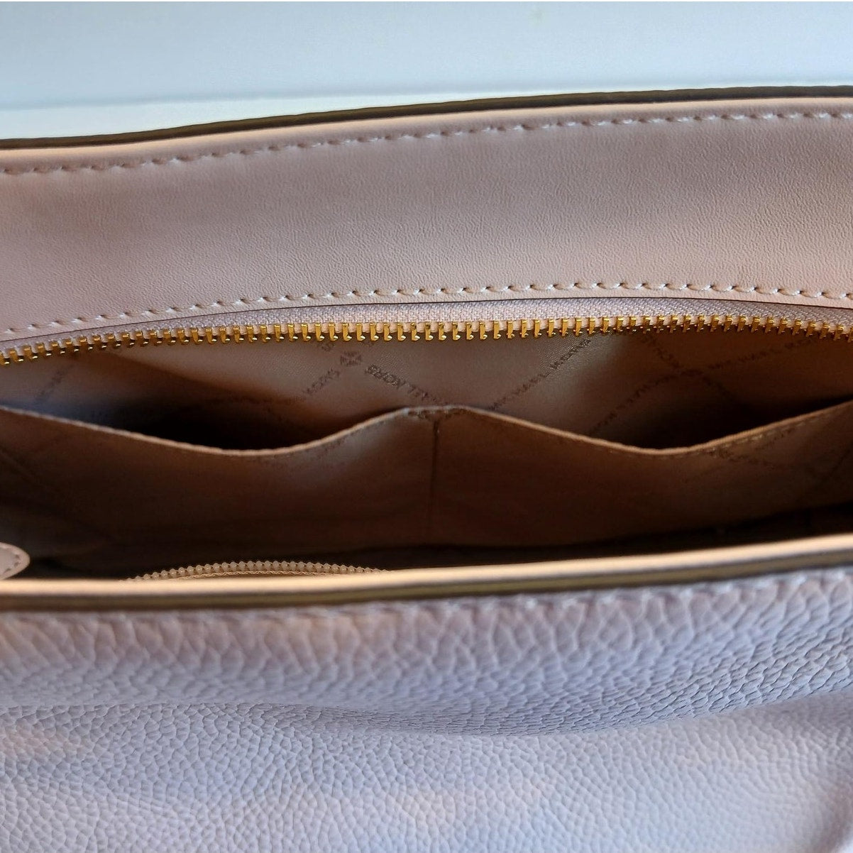 Michael Kors Jet Set Medium Leather Front Zip Chain Tote Powder Blush NWT