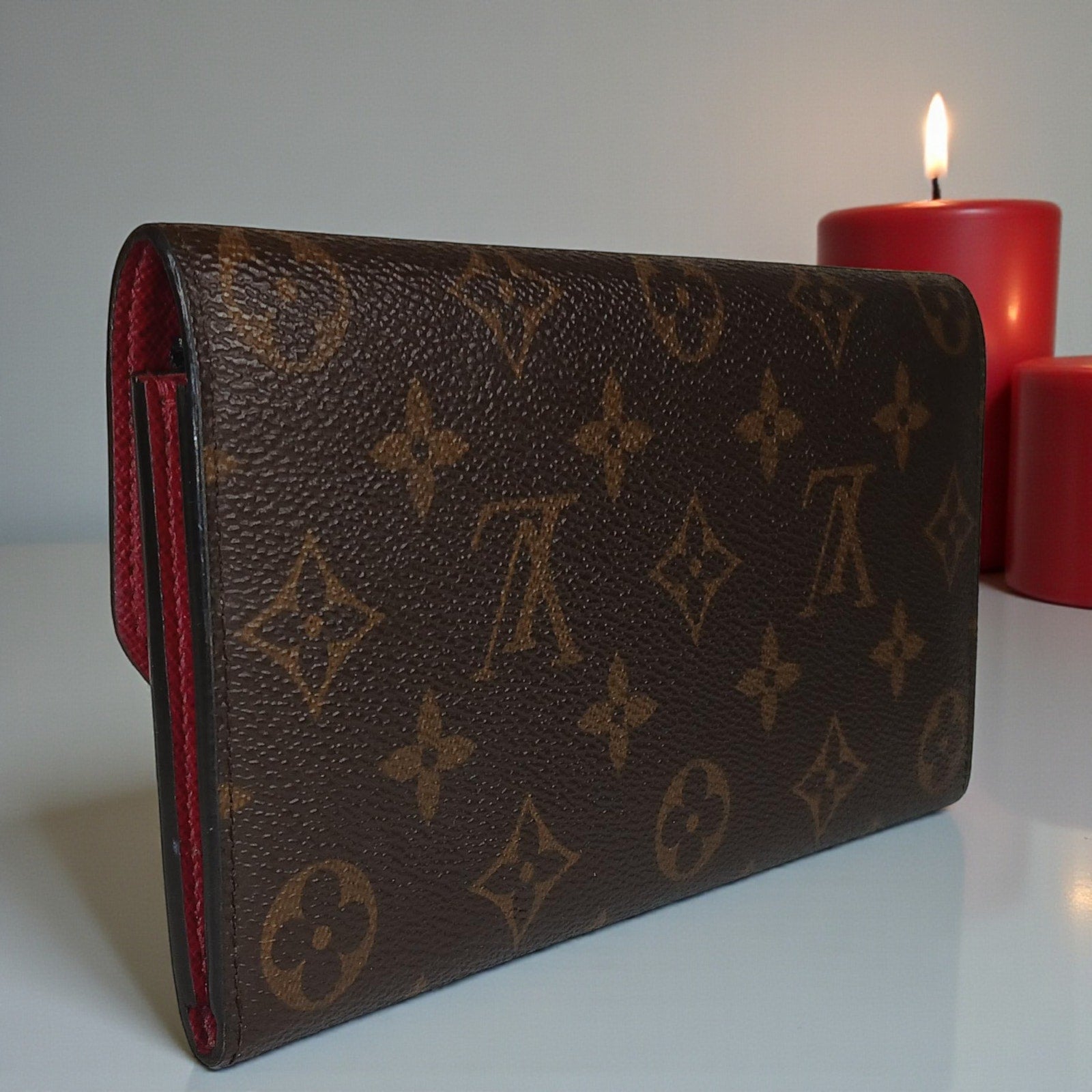 Louis Vuitton Emilie Monogram Canvas Fuchsia Leather Wallet
