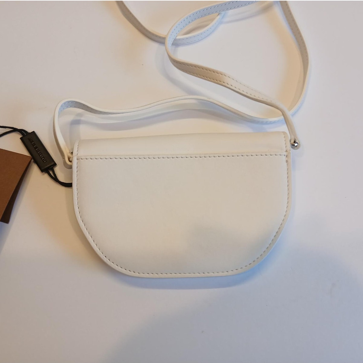 New - Burberry Olympia Micro Mini Leather Shoulder Bag Optic White