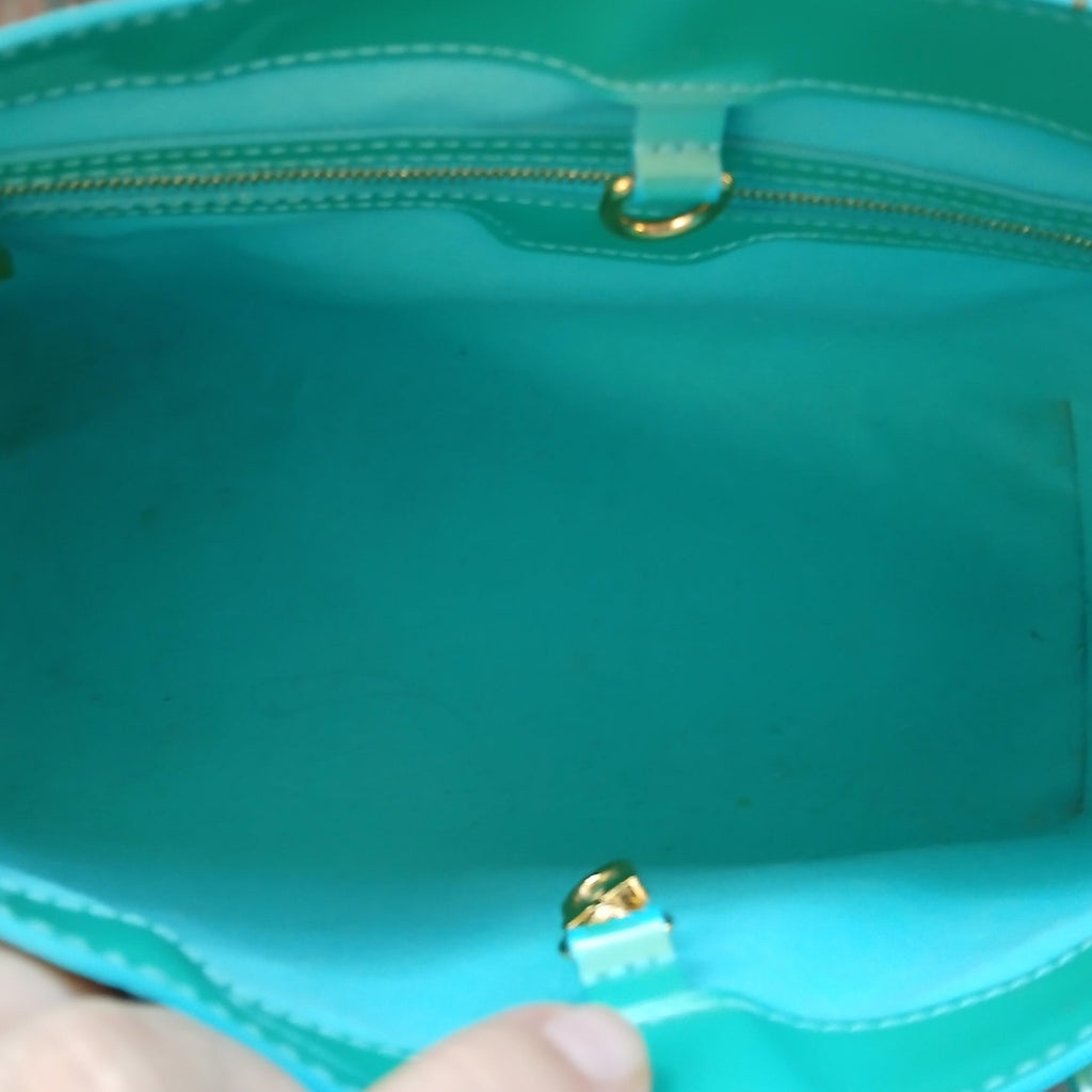Louis Vuitton Monogram Vernis Wilshire PM Handbag Blue Lagon *RARE*