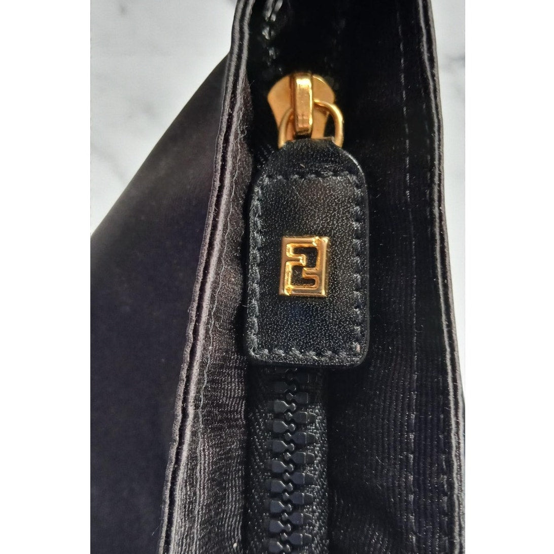 Fendi Mini Roma Black Canvas Tote Bag Vintage