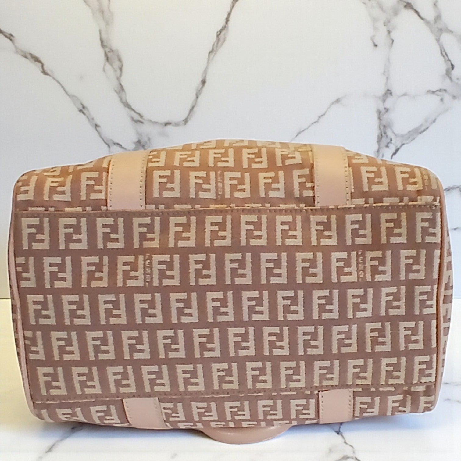 Fendi Zucchino Mini Boston Pink Handbag Pre-owned