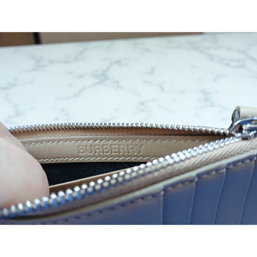 Burberry Alwyn Logo Printed Leather Zipped Coin/Card Case in Archive Beige